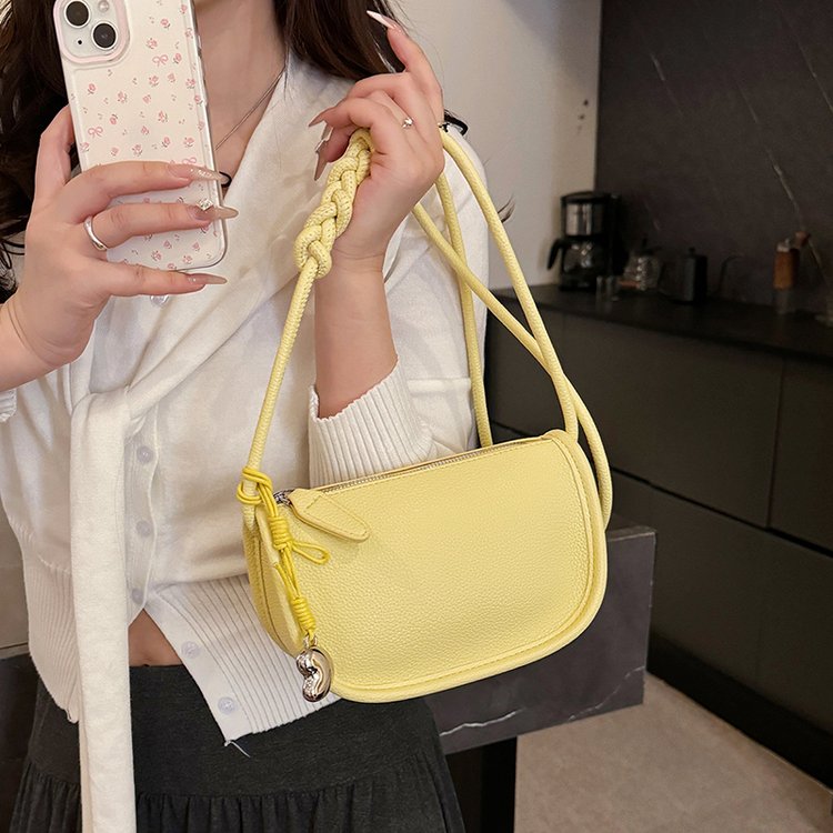 PU Solid Color One Shoulder Bag with Zipper Spring 2025 - Image 2