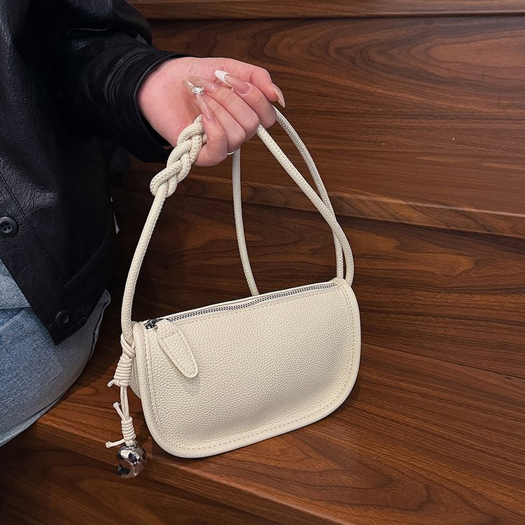 PU Solid Color One Shoulder Bag with Zipper Spring 2025 - Image 4