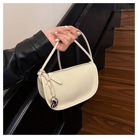 PU Solid Color One Shoulder Bag with Zipper Spring 2025