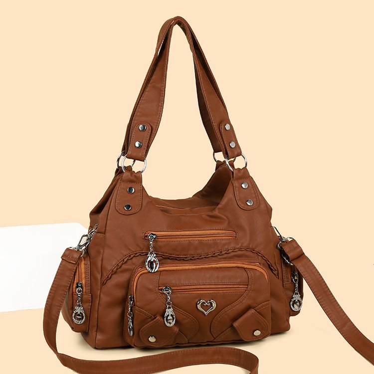 Women's PU Shoulder Crossbody Handbag Casual Minimalist Zip 2026 Spring - Image 4