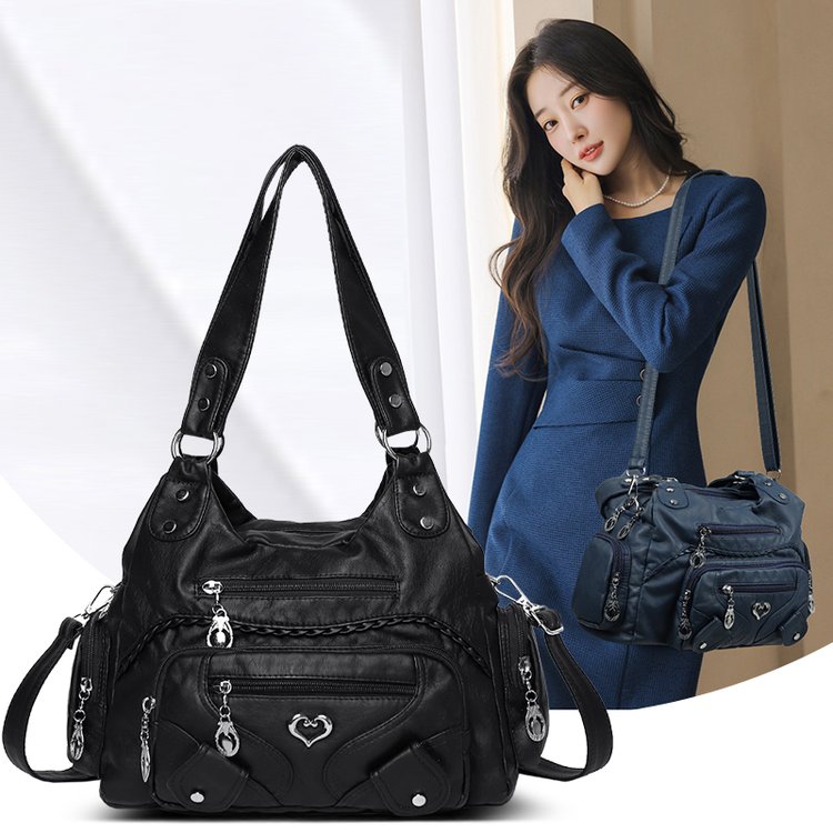 Women's PU Shoulder Crossbody Handbag Casual Minimalist Zip 2026 Spring
