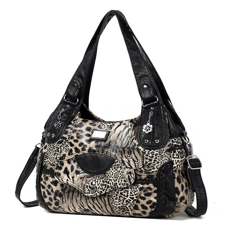 Women's Leopard Print Crossbody Bag with Zipper Closure - Spring 2026 - Image 3