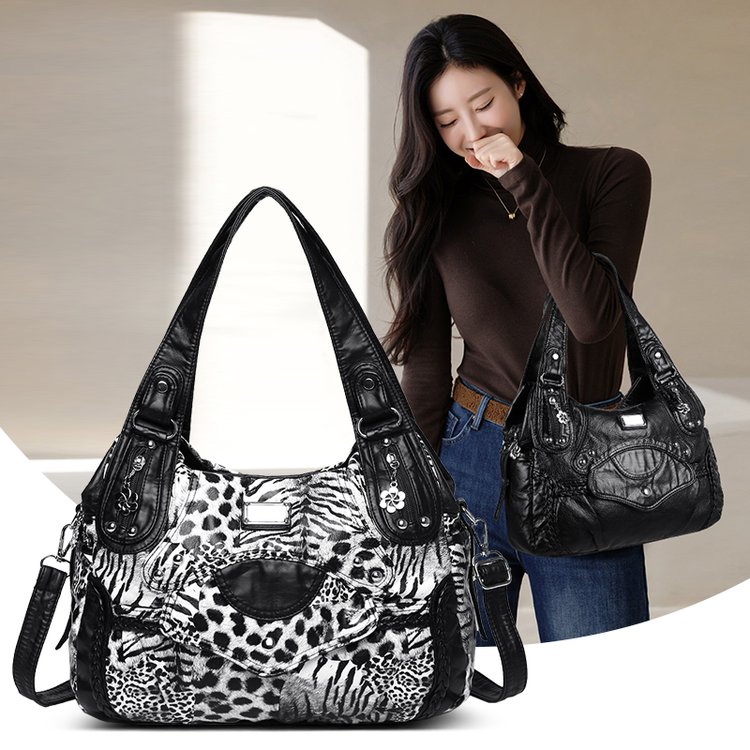 Women's Leopard Print Crossbody Bag with Zipper Closure - Spring 2026