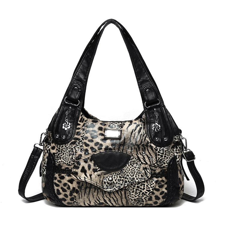 Women's Leopard Print Crossbody Bag with Zipper Closure - Spring 2026 - Image 2