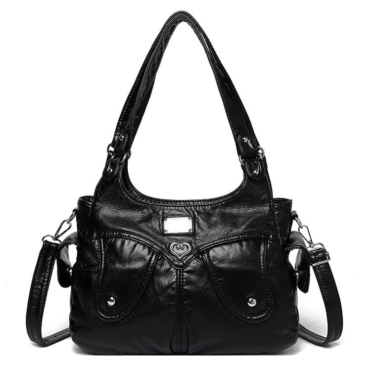 Leopard Print PU Shoulder Handbag Crossbody Bag with Magnetic Drawstring Closure - Image 4